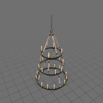 Tiered chandelier with candles