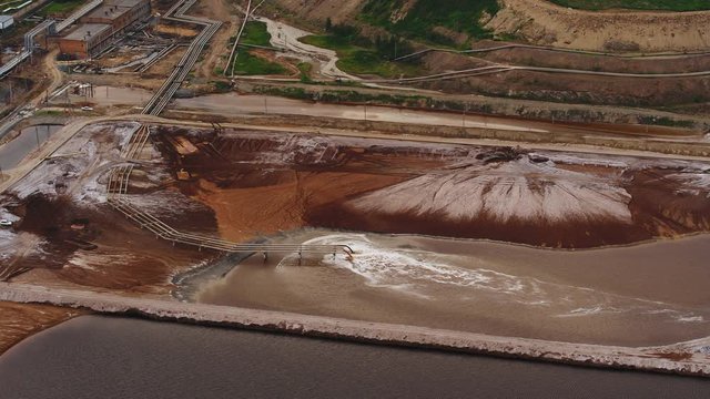 Aerial view ofIndustrial view at oil refinery plant form industry zone. Achinsk Alumina Combine 4k
