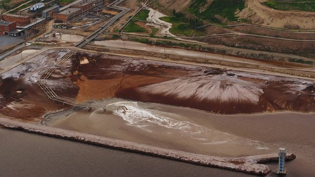 Aerial view ofIndustrial view at oil refinery plant form industry zone. Achinsk Alumina Combine 4k