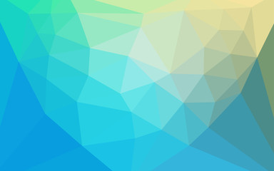 Light Blue, Green vector gradient triangles pattern with a heart in a centre.