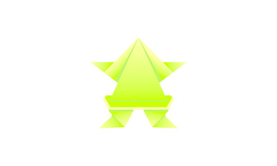 Frog origami logo