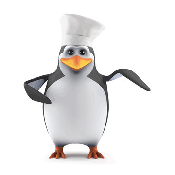 3d Penguin chef