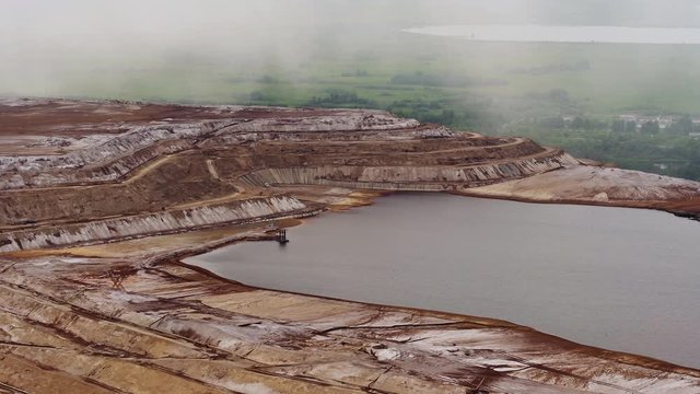 Aerial view ofIndustrial view at oil refinery plant form industry zone. Achinsk Alumina Combine 4k
