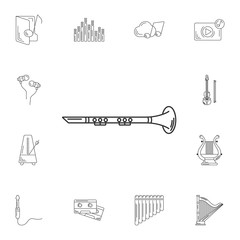 Flute icon. Simple element illustration. Flute symbol design fro