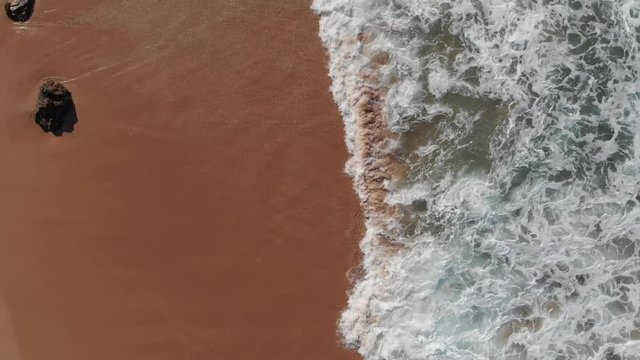 Australia beach seascape from the air waves breaking along coast
