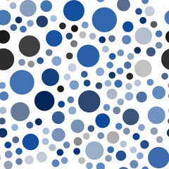 Dark BLUE vector seamless backdrop with dots.