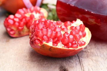 pomegranate fruit with juice