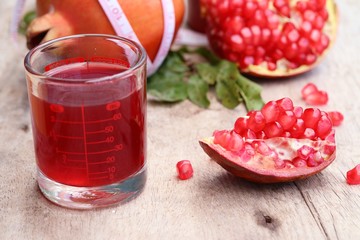pomegranate fruit with juice