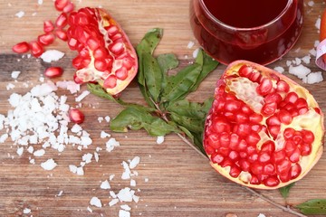 pomegranate fruit with juice