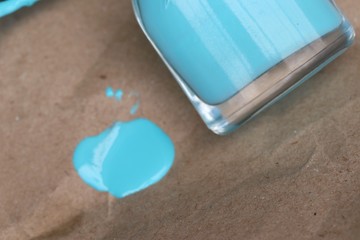 blue nail polish bottles