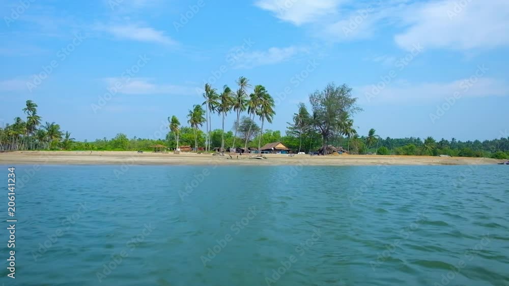 Canvas Prints Enjoy untouched nature of Myanmar, traveling along the coast of Bay of Bengal and using the ferry to cross the numerous rivers and streams, Chaung Tha.