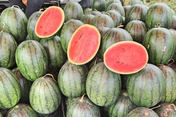 Fresh watermelon is delicious at street food
