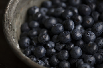 Closeup of fresh organic blueberries