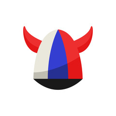 fan horn cap illustration. Element of fans accessory for mobile concept and web apps. Colored in Russian national flag fan horn cap flat can be used for web and mobile