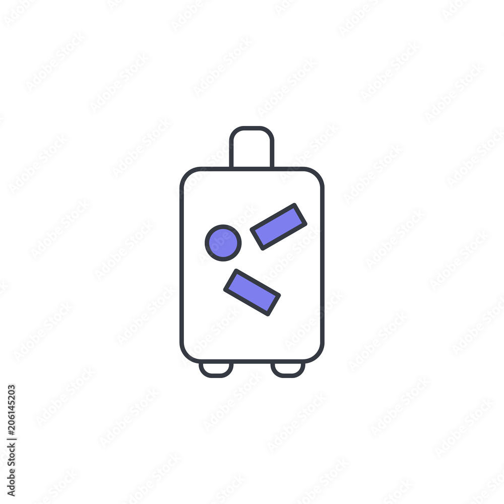 Poster suitcase icon. element of web icon with one color for mobile concept and web apps. thin line suitcas