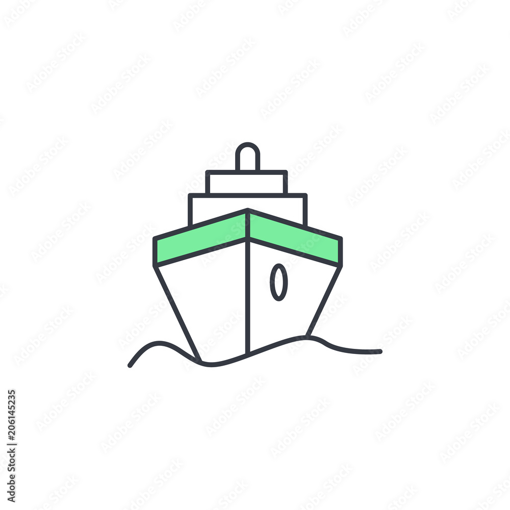 Poster ship icon. element of web icon with one color for mobile concept and web apps. thin line ship icon c