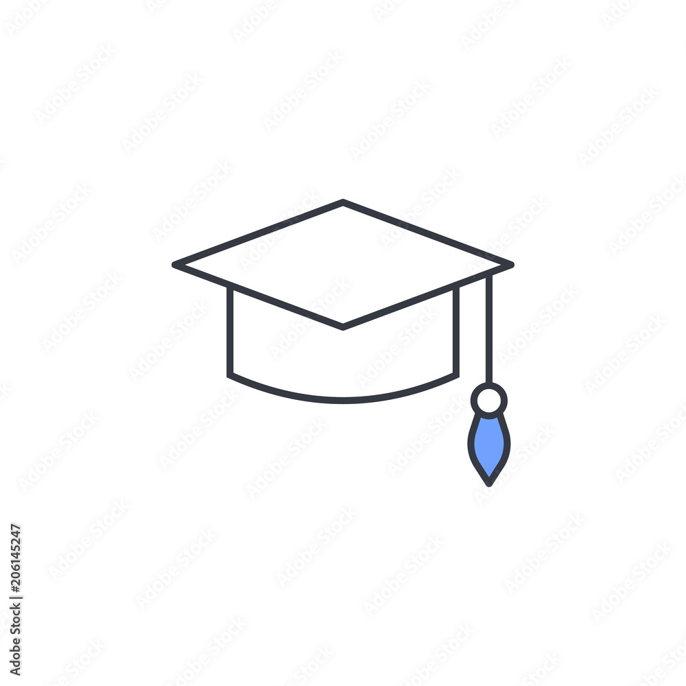 Poster graduate's cap icon. element of web icon with one color for mobile concept and web apps. thin line g