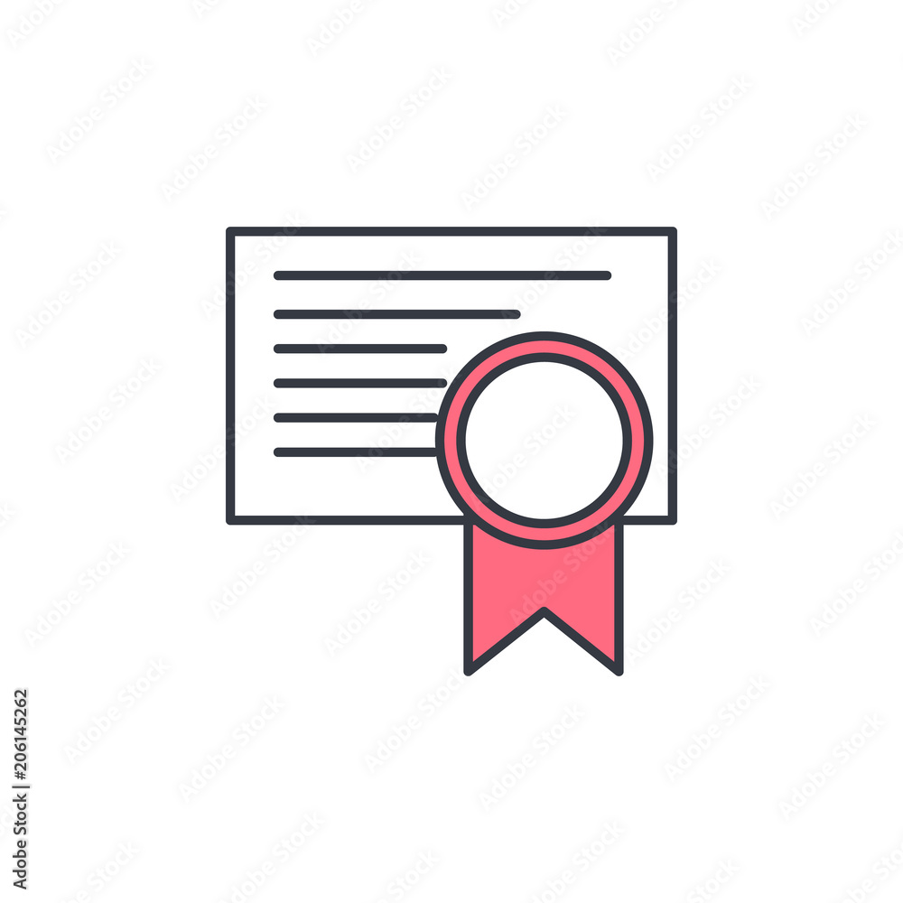 Aufkleber certificate icon. element of web icon with one color for mobile concept and web apps. thin line cert