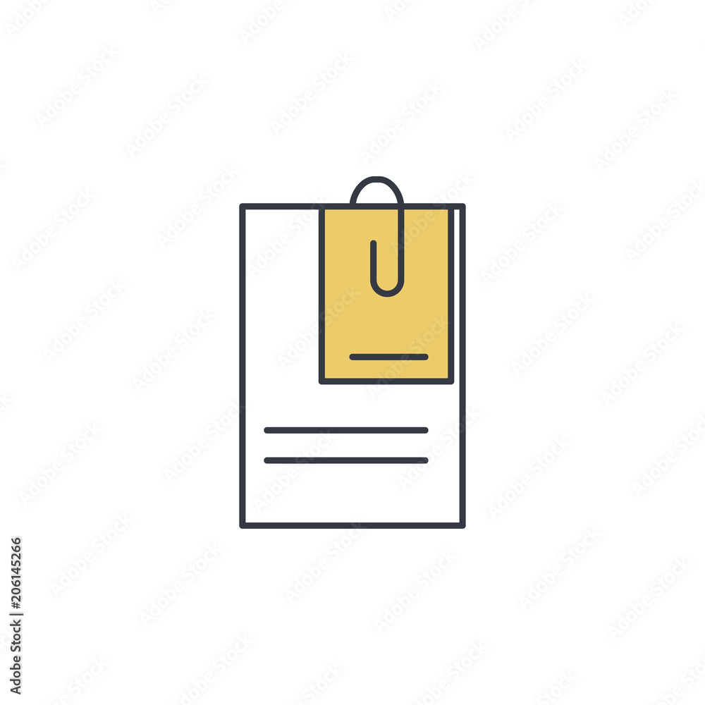 Aufkleber note paper icon. element of web icon with one color for mobile concept and web apps. thin line note 