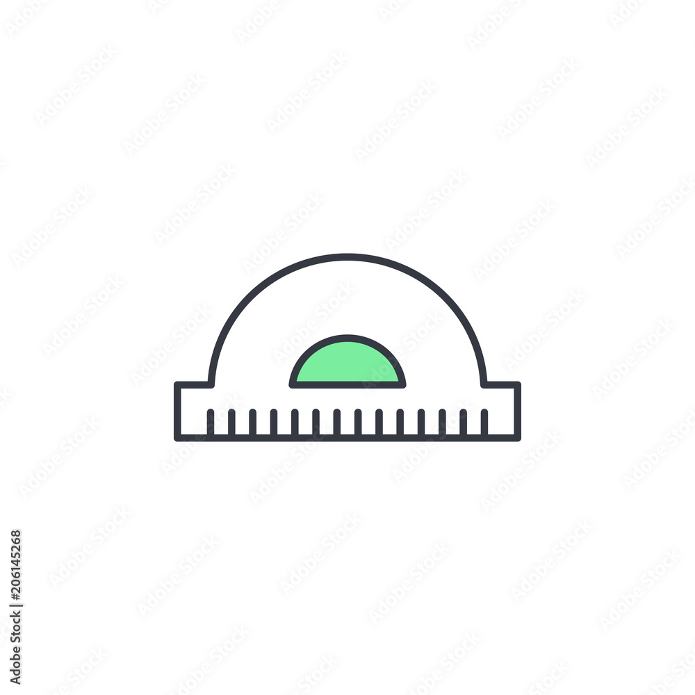 Poster protractor icon. element of web icon with one color for mobile concept and web apps. thin line protr