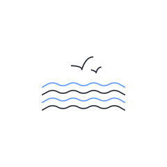 gulls on the sea icon. Element of web icon with one color for mobile concept and web apps. Thin line gulls on the sea icon can be used for web and mobile. Premium icon