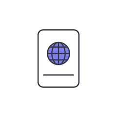 passport icon. Element of web icon with one color for mobile concept and web apps. Thin line passport icon can be used for web and mobile. Premium icon