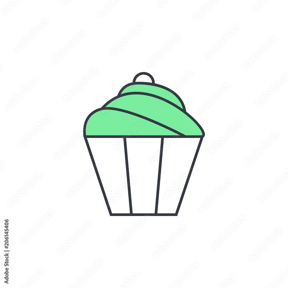 Aufkleber cake icon. element of web icon with one color for mobile concept and web apps. thin line cake icon c