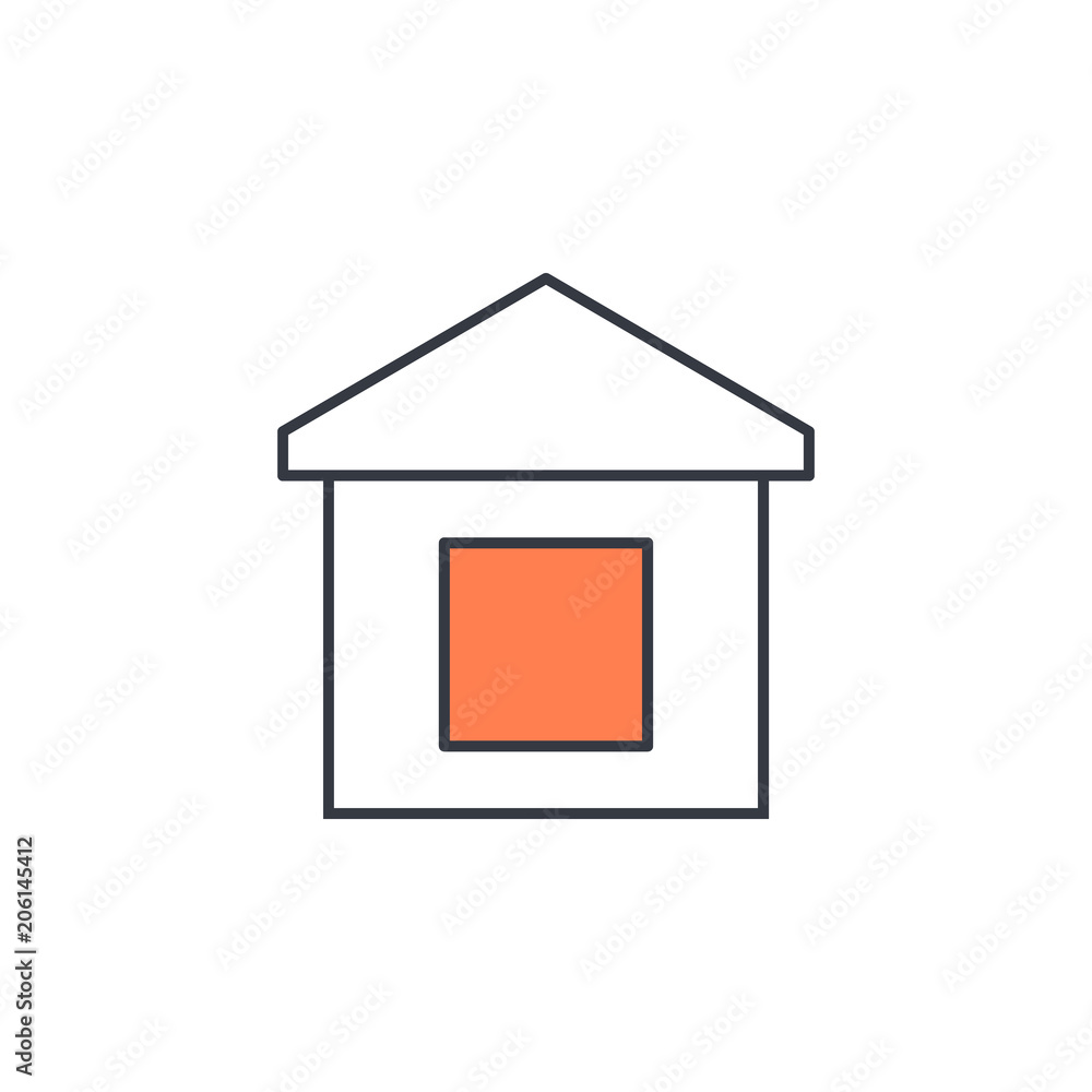 Aufkleber house icon. element of web icon with one color for mobile concept and web apps. thin line house icon