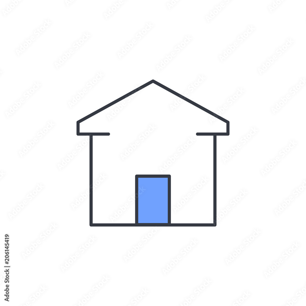 Aufkleber house icon. element of web icon with one color for mobile concept and web apps. thin line house icon