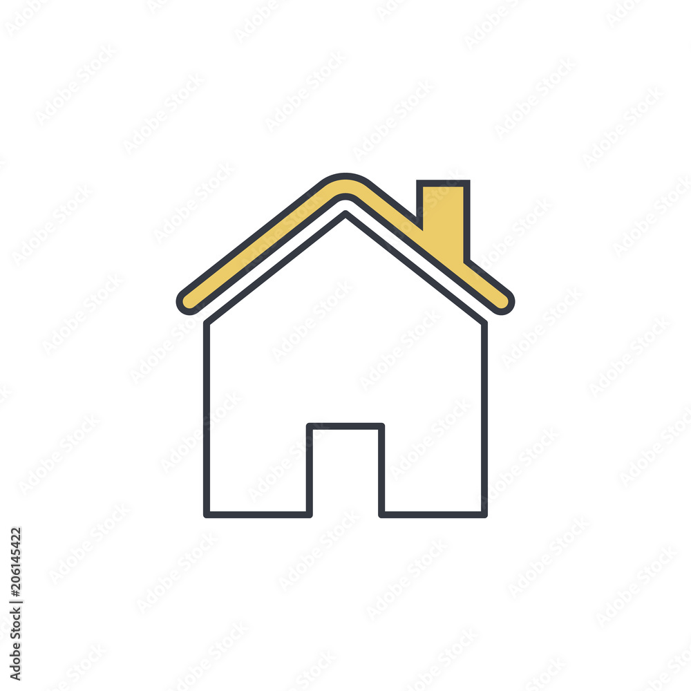 Aufkleber house icon. element of web icon with one color for mobile concept and web apps. thin line house icon
