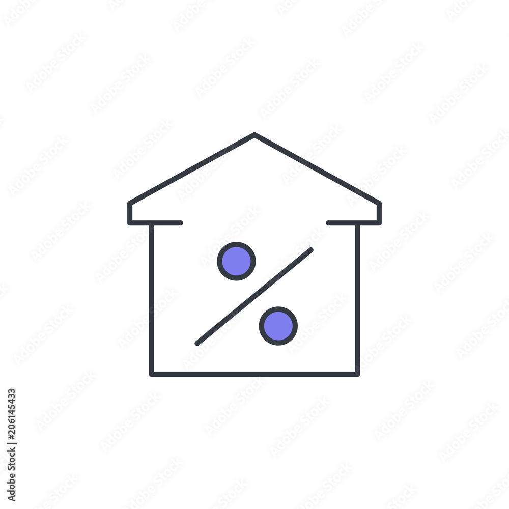 Poster mortgage icon. element of web icon with one color for mobile concept and web apps. thin line mortgag