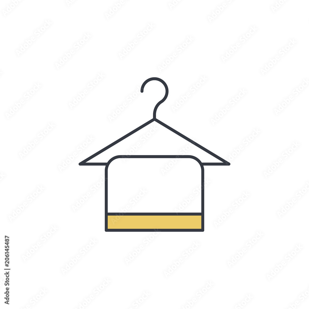 Aufkleber hanger with towel icon. element of web icon with one color for mobile concept and web apps. thin lin