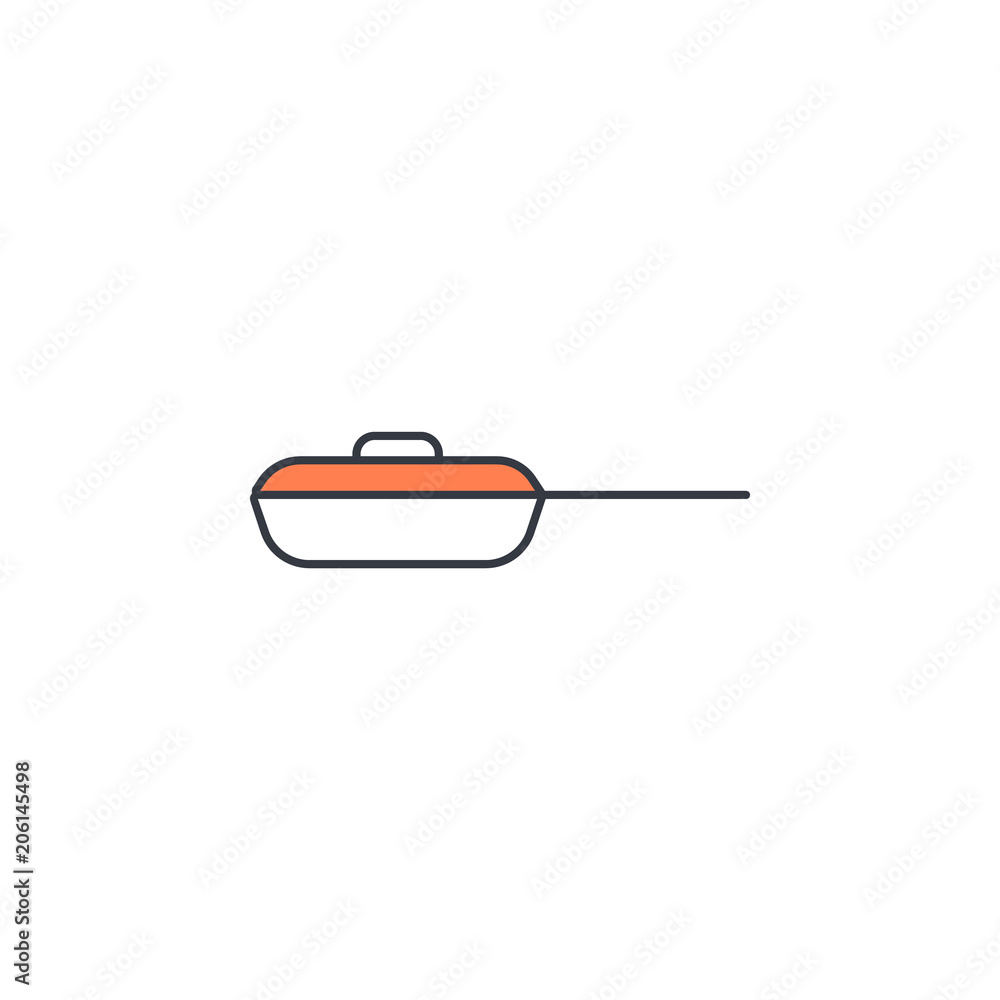 Poster frying pan icon. element of web icon with one color for mobile concept and web apps. thin line fryin