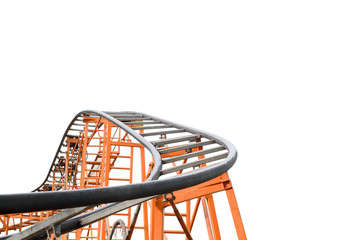 Metal roller coaster  structure on white background