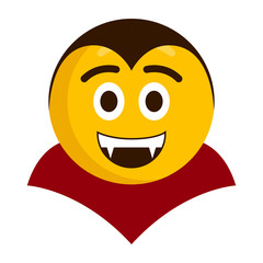 Fototapeta premium Happy vampire emoji icon