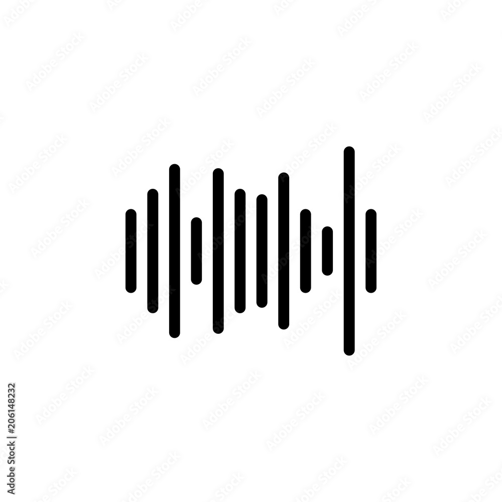 Aufkleber sound wave icon. element of web icon with one color for mobile concept and web apps. isolated sound 
