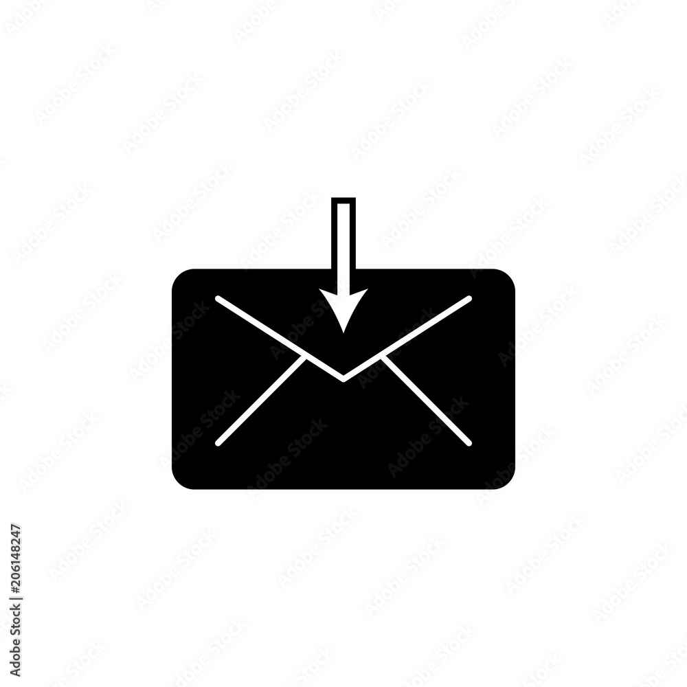Aufkleber the envelope icon. element of web icon with one color for mobile concept and web apps. isolated the 