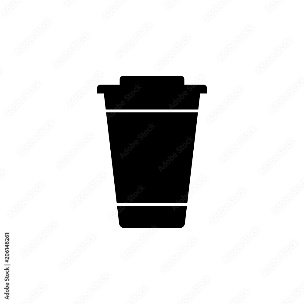 Poster plastic cup icon. element of web icon with one color for mobile concept and web apps. isolated plast
