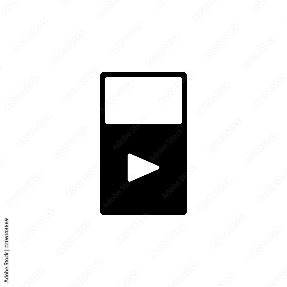 Aufkleber music player icon. element of web icon with one color for mobile concept and web apps. isolated musi