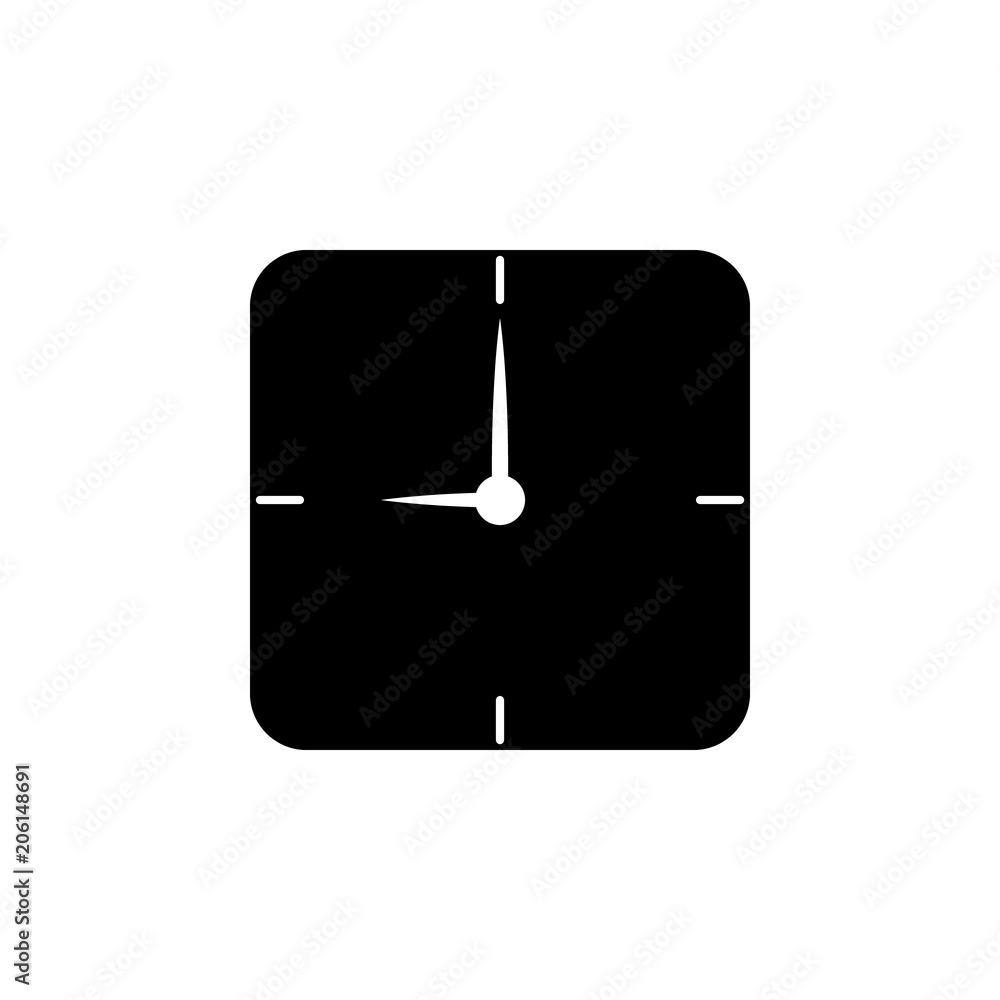 Poster clock for wall icon. element of web icon with one color for mobile concept and web apps. isolated cl