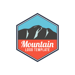 Vintage Outdoor camp and Mountain Logo Badge. mountain emblem logo