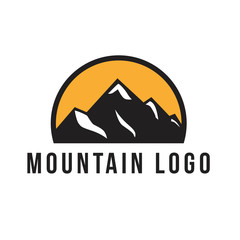 Vintage Outdoor camp and Mountain Logo Badge. mountain emblem logo