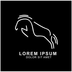 horse logo design. minimalist outline horse logo