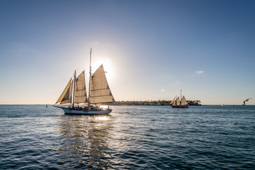 Fototapeta premium Sailboats at Sunset