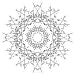 Geometric pattern symbols fractale pentagram astrology stamp label symbol amulet runes