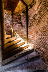 Spiral Stairwell in Fort Zach - obrazy, fototapety, plakaty