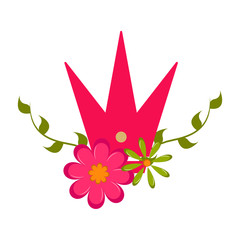 Isolated crown and flower icon