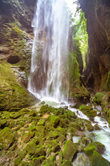 Obraz premium A waterfall stream in the forest