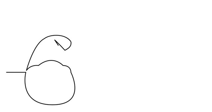 Self drawing animation of continuous line drawing of Santa Claus head