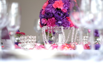 Table Decoration with Crystals